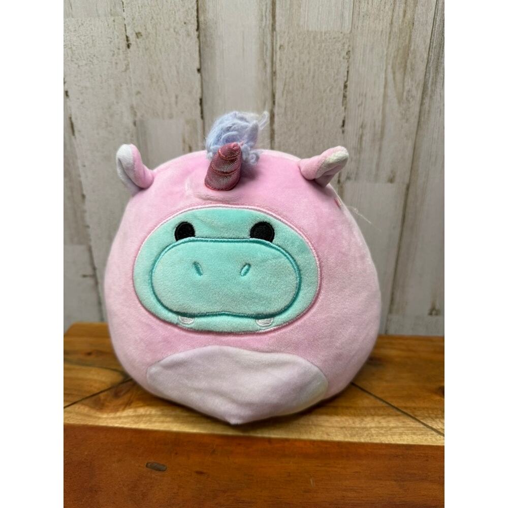 Squishmallow Hank the Hippo in‎ Pink Unicorn Costume 8” Plush Toy
